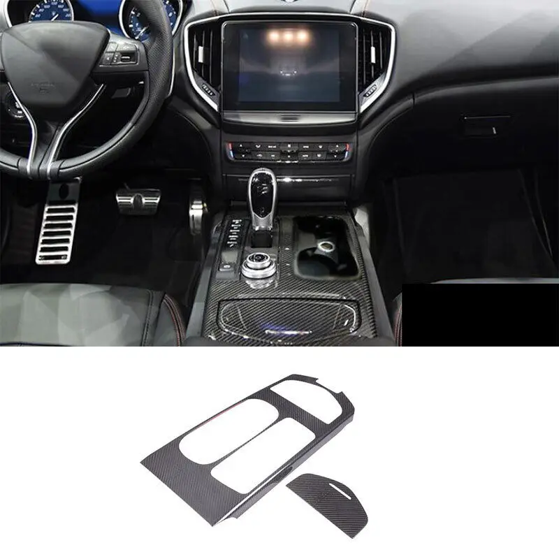 

Real Carbon Fiber Central Console Gear Shift Panel Trim For Maserati Ghibli 2014-2016 Low Version