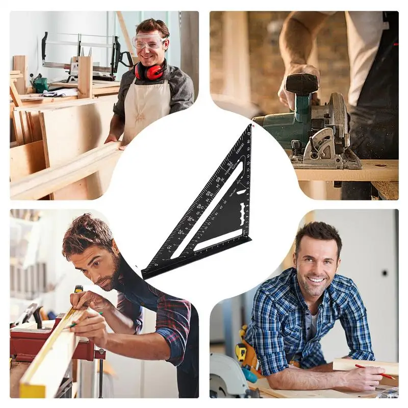 Triangular Ruler Metric Scale Ruler Aluminum Alloy Precision Tool For Carpentry Construction Drafting Architectural Engineering