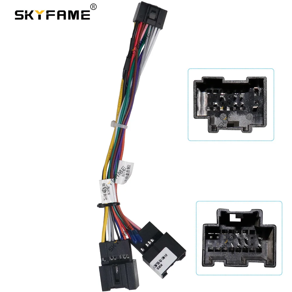 Skyfame Car 16pin Wiring Harness Adapter Android Radio Power Cable For Chevrolet Aveo Captiva Opel GT Spark Epica Kalos Nexia R3