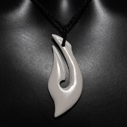 GX033 New Zealand Maori jewelry handmade yak bone Fish Hook pendant Primitive tribes totem amulet Hawaii pendant for surfing
