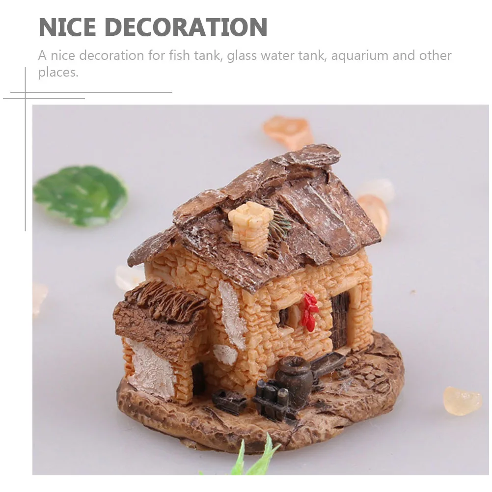 

5Pcs Resin Mini Countryside Aquarium Ornament Decorative Fish Tank Accessory Landscape Aquarium Supply Cottage