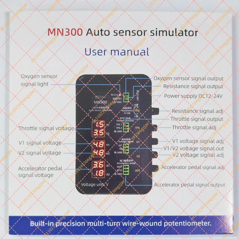 Auto Sensor Simulator MN300 Oxygen Oil Pressure Signal Generator Voltmeter Repair Tool, Replacement for MNB-3