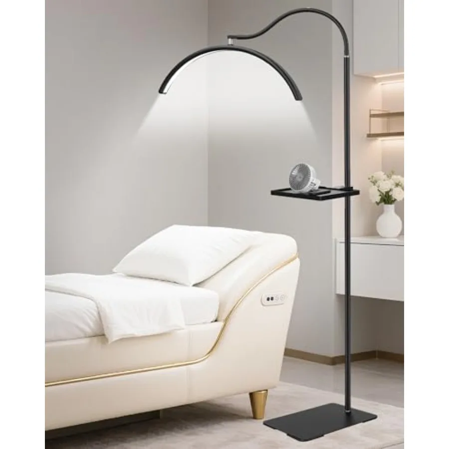 

Half Moon Lash Light with Tool Tray for Eyelash Extensions and Estheticians, Dimmable LED Lash Lamp with Flexible Gooseneck, Sh