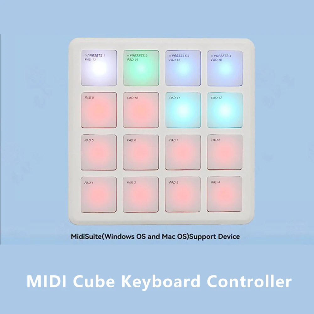 M-VAVE SMC PAD Pocket Mini Drum Pad, Portable EDM MIDI Cube Keyboard Controller