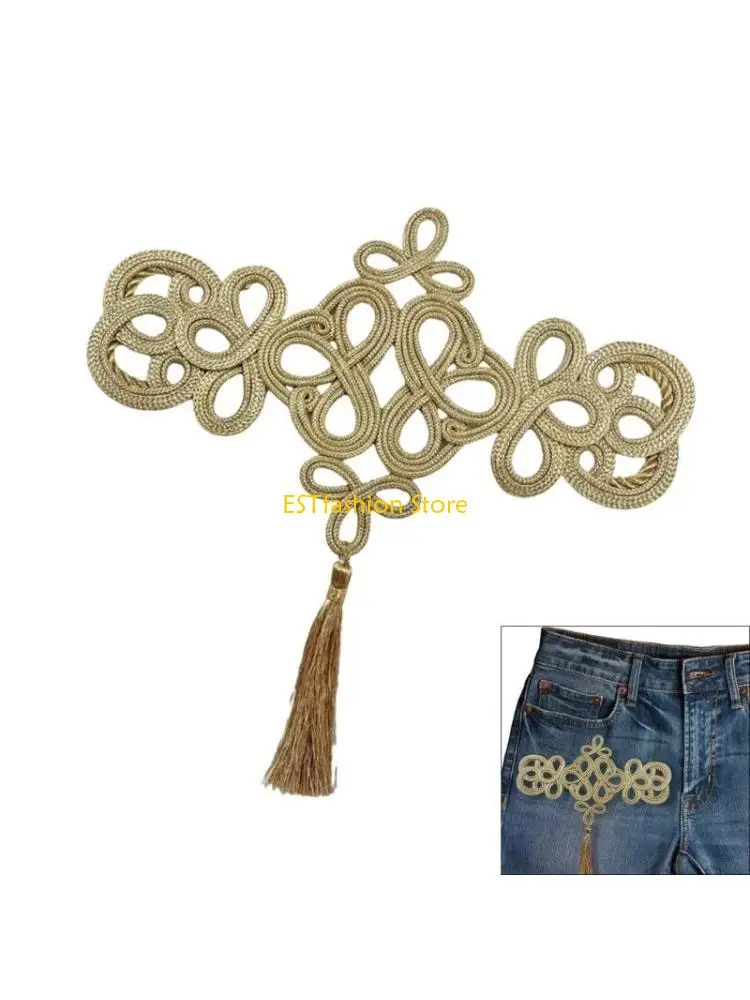 Y5GC Small Chinese Knots Craft Tassels Handmade Silky Flower Pattern Tassels