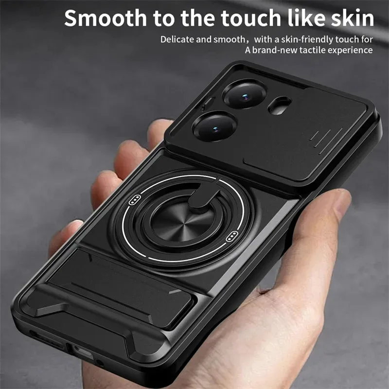 Skinlee Phone Case For Redmi Turbo 4 Silicone tape bracket for window push-up soft shell For Xiaomi Poco X7 Pro Shell
