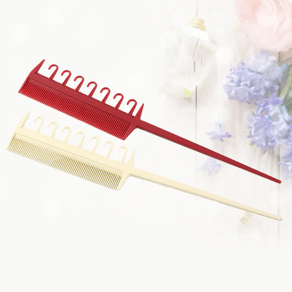 

2 шт. расчески с заостренным кончиком и мелкими зубцами для окрашивания волос, гладкие, безопасные для кожи головы, парикмахерский инструмент для салона и домашнего использования, случайный цвет, для укладки волос