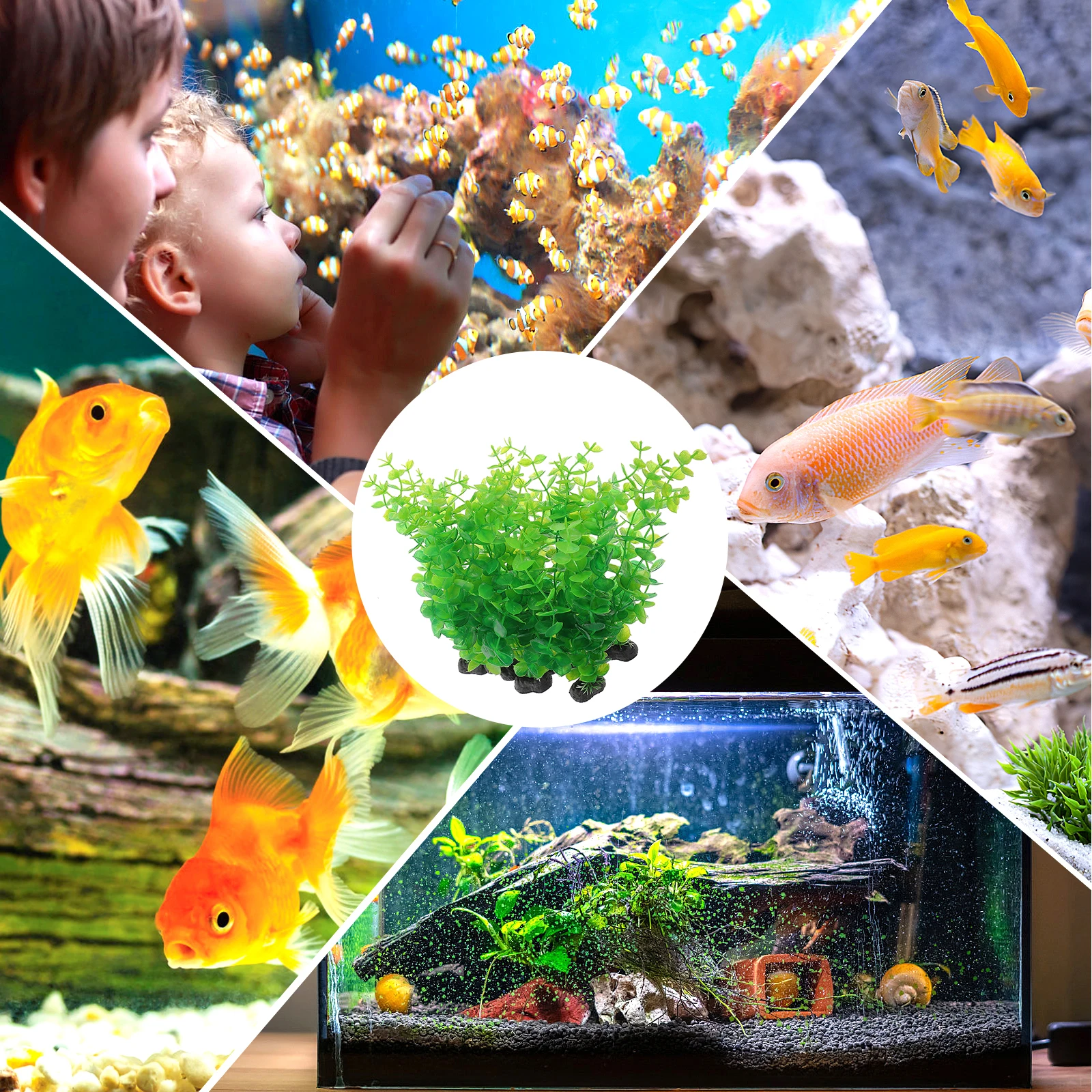 

10Pcs Aquarium Artificial Plants Plastic Safe Fish Tank Decoration Small Fake Aquatic Plants Ornament Fresh Salt Water