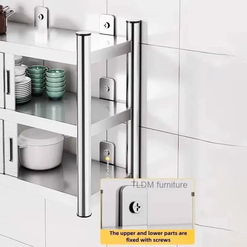 Home Modern Stainless Multi-functional Steel Kitchen Cabinets Minimalist Wall-mounted Storage Cabinets Hanging Kitchen Cabinet