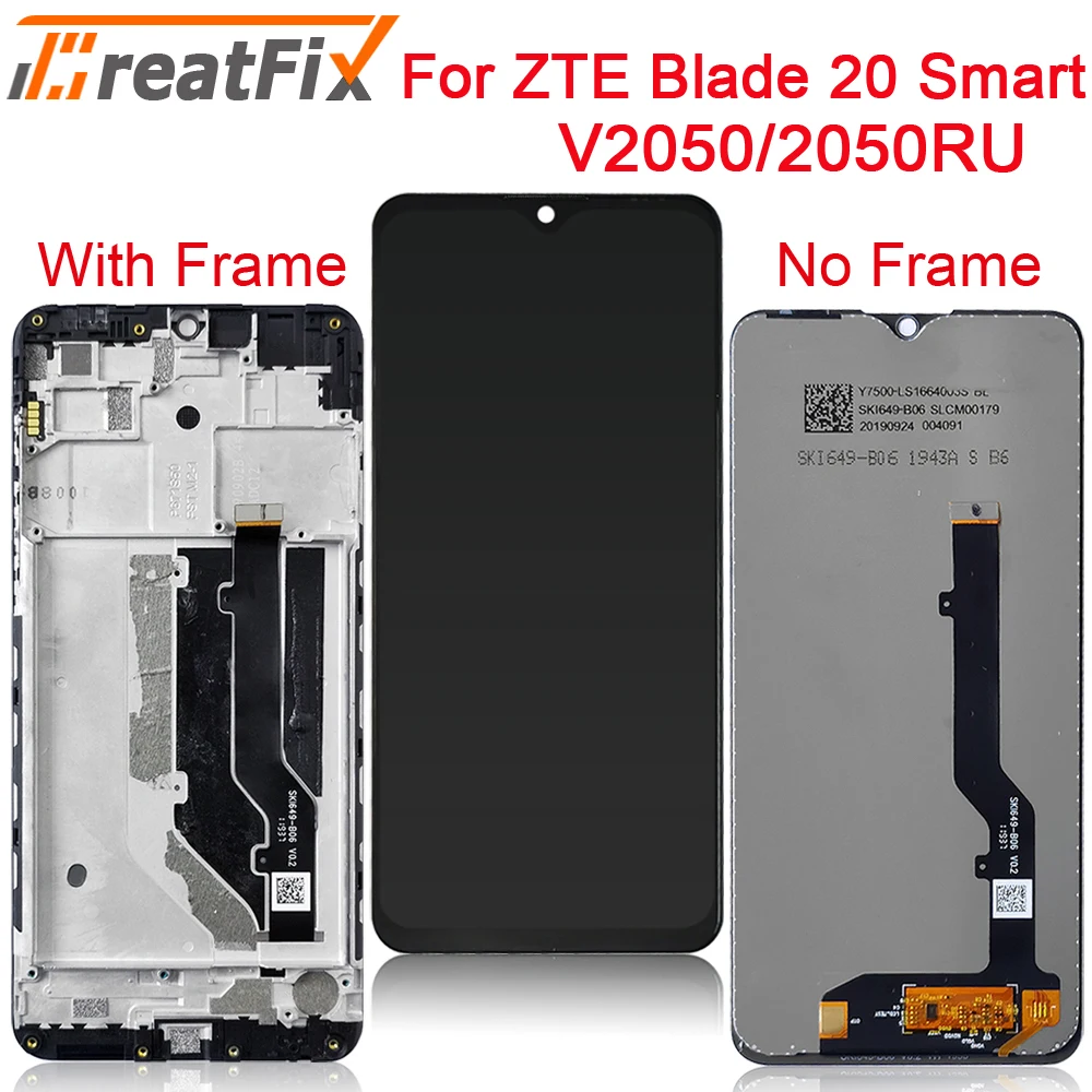 

6.49 inches For ZTE Blade 20 Smart V2050 Display Screen Touch Digitizer Assembly ZTE Blade20 Smart 2050RU LCD With Frame