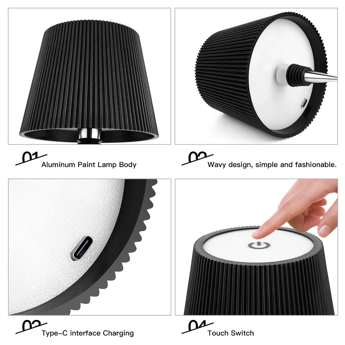 USB قابلة للشحن ديكور للطاولات LED مصباح 3 اللون/RGB عكس الضوء غرفة الإضاءة الليلية المحيطة السرير سطح المكتب أضواء 2-Way التثبيت