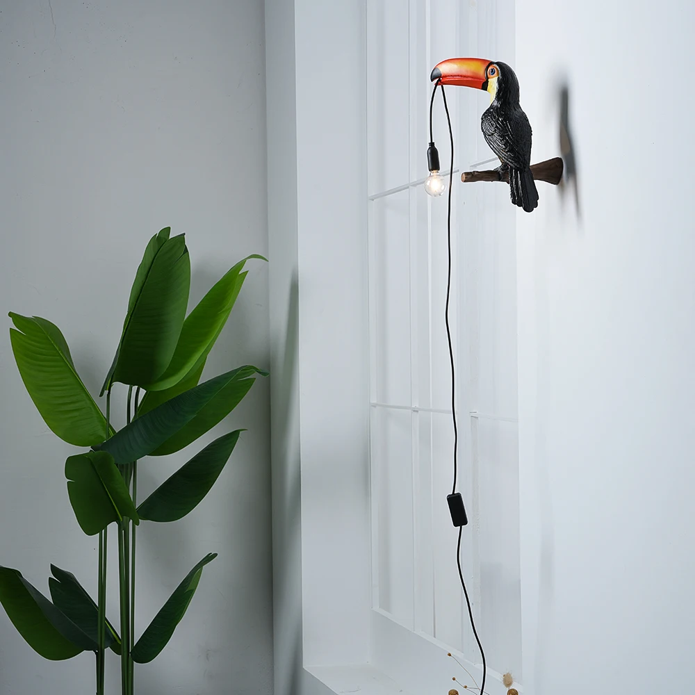 

Modern Resin Lucky Bird Crow Wall Lamp Big Mouth Night Lights Bedroom Bedside Living Room Home Decor Wall light Lighting Fixture