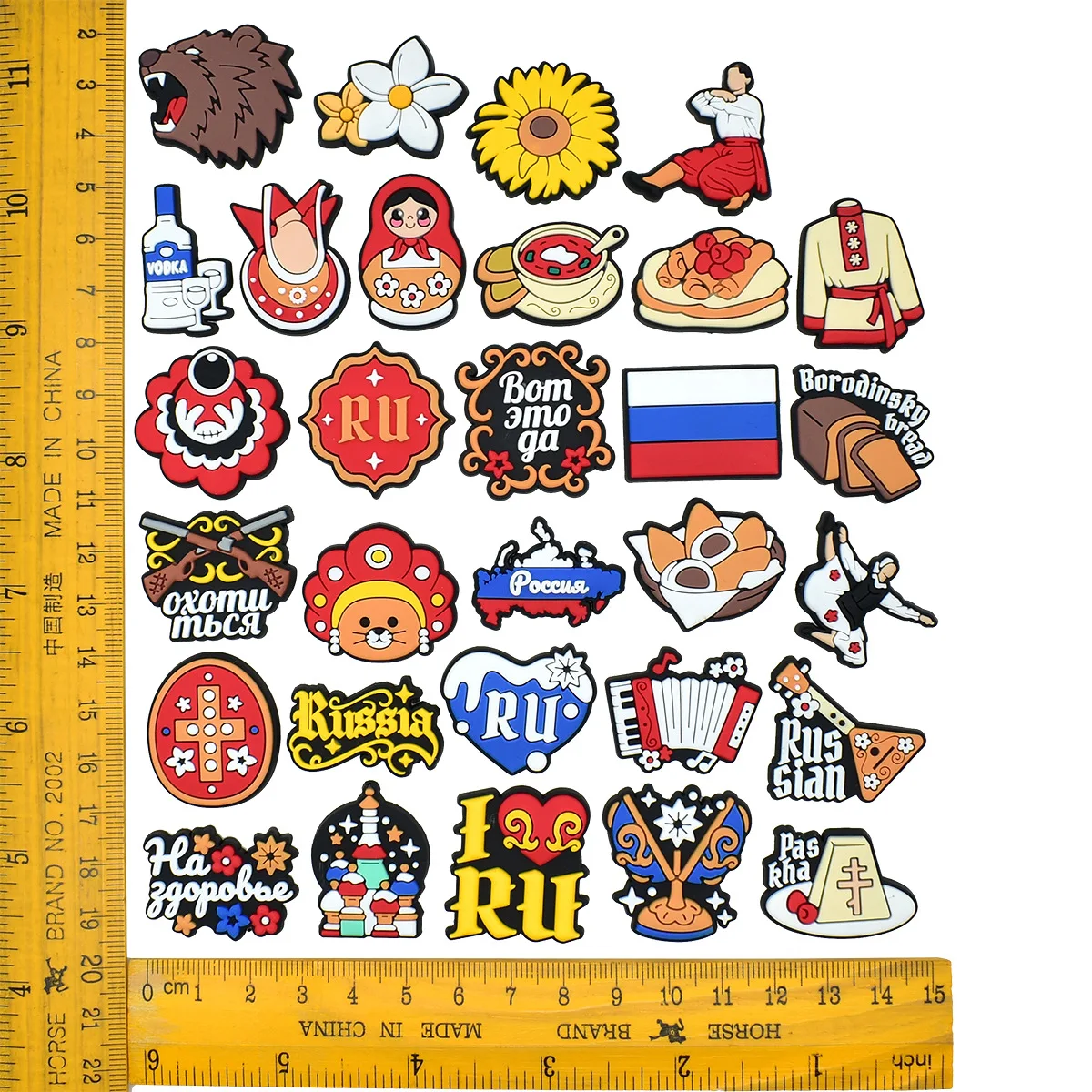 Russia series charactors PVC shoe Charms Buckle combination Fit Wristbands accessories Decoration Bands gift unisex party image 2