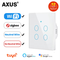 AXUS 1/2/3/4 Gang EU WiFi/Zigbee Smart Wall Switch Tuya  Light Switch Smart Touch Sensor Smart Home Work with Alexa Google Home