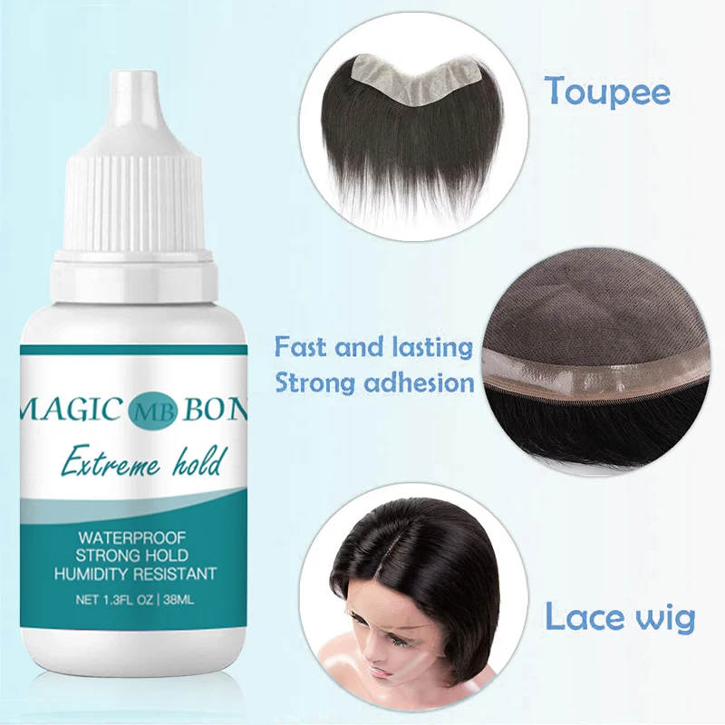 Cola de renda invisível para fechamento frontal, Colagem de peruca impermeável, Cola de cabelo forte, Toupee Wig Glue, Atacado com logotipo