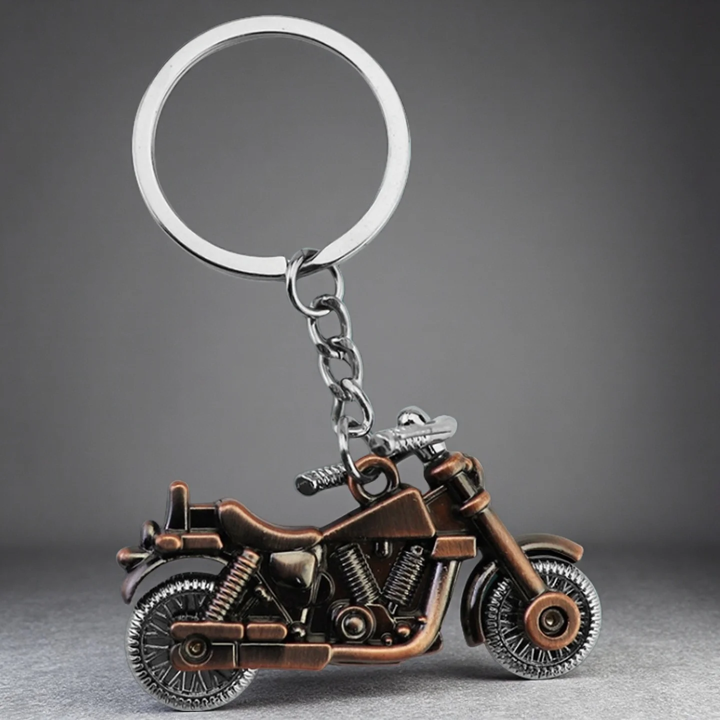 Creative Moto 3D Simulation Keyring Pendant Motorcycle Hobby Metal Stainless Steel Keychain Backpack Pendant Key Ring Chain Gift
