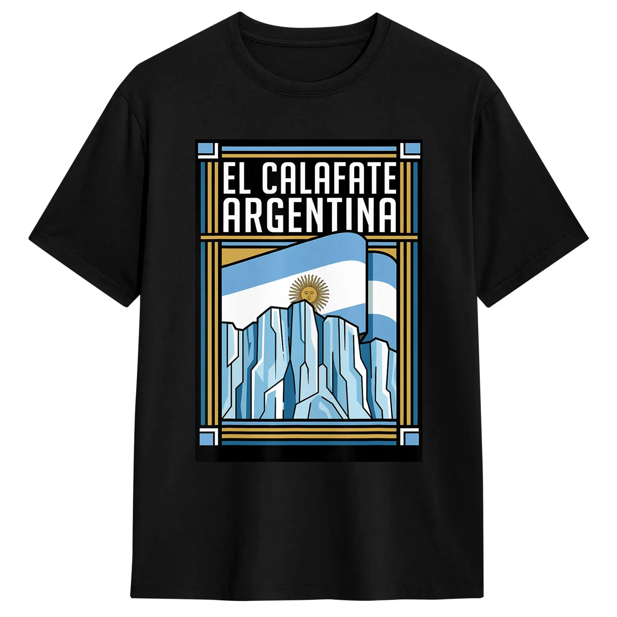 El Calafate Argentina Flag Glacier Travel Adventure Graphic Cotton T Shirt For Men's Beach  Y2K Funny T-Shirts O Neck Tee Shirt