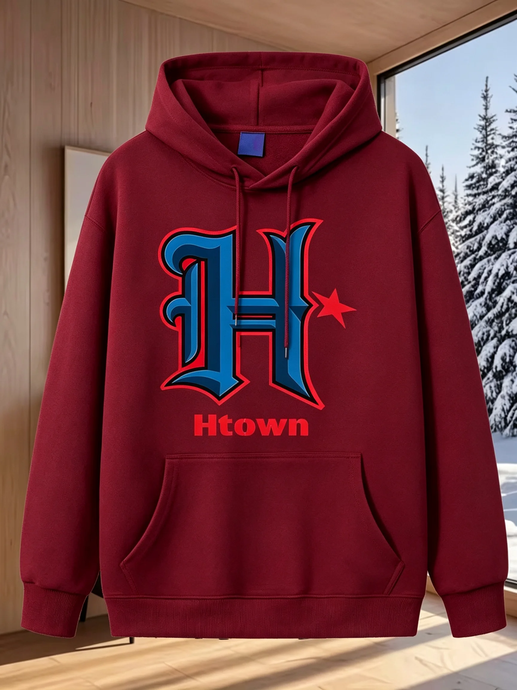 2026 Men H-Town Houston 713 Gothic Street Hoodie, Casual Drawstring Sweatshirt, Travel Souvenir Local Pride Hooded Top
