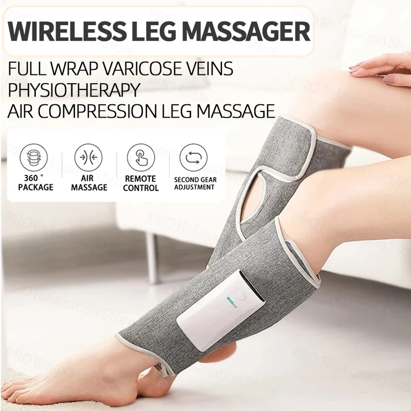 Leg Massager Wireless Full Wrap Varicose Veins Air Compression Leg Massage Air Wave Pressing Massageador Muscular