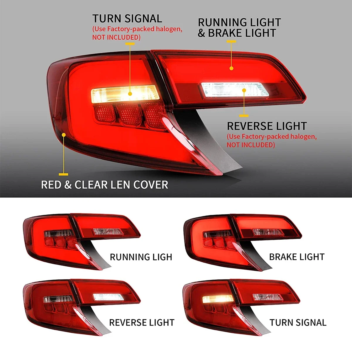 Car LED Lights Taillights Assembly For Toyota Camry 2012 2013 2014 Auto Part Rear Tail Lamps Middle East TYPE