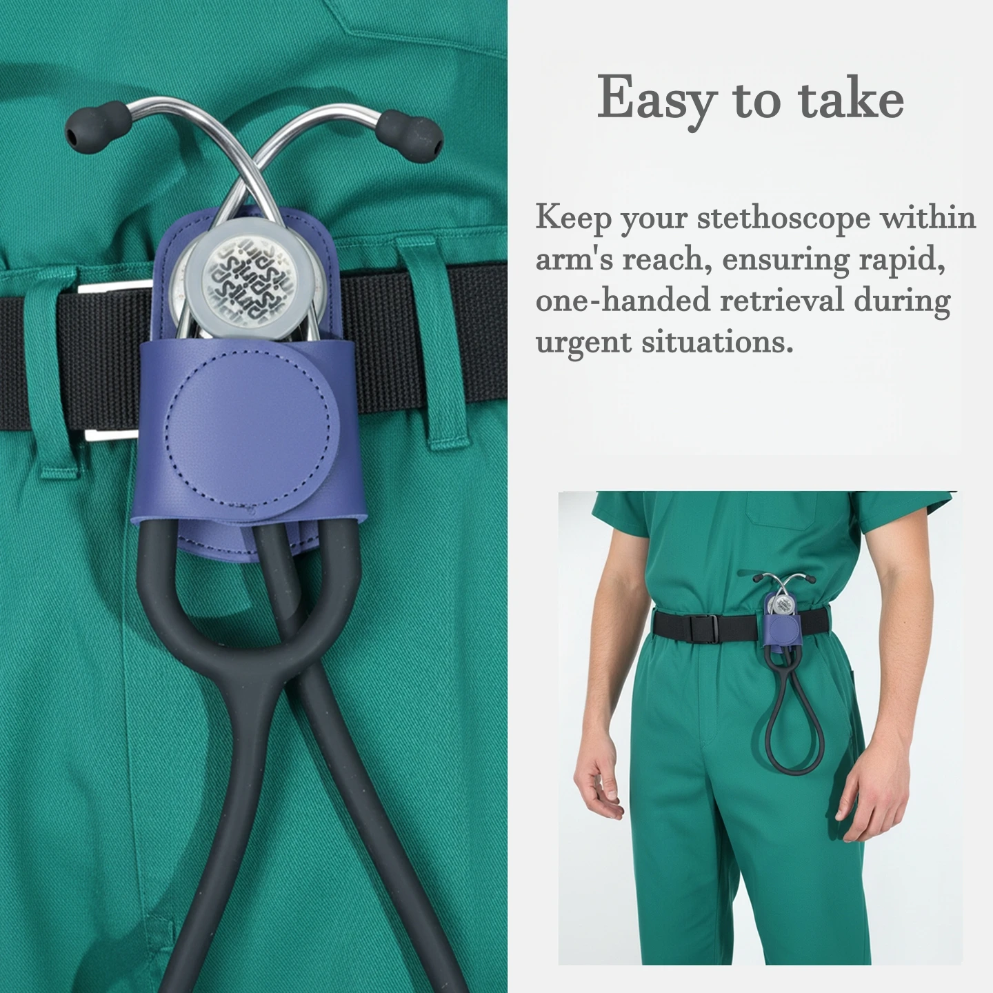 مشبك حامل سماعة الطبيب المحمولة حقيبة حمل لسماعة الطبيب والممرضات خفيفة الوزن من البولي يوريثان ملحقات أجزاء سماعات الطبيب الطبية