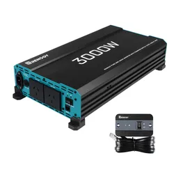 Renogy 3000W Pure Sine Wave Inverter 12V DC to 240V AC Converter, Off-Grid Solar Power Inverter Remote Controller USB Port