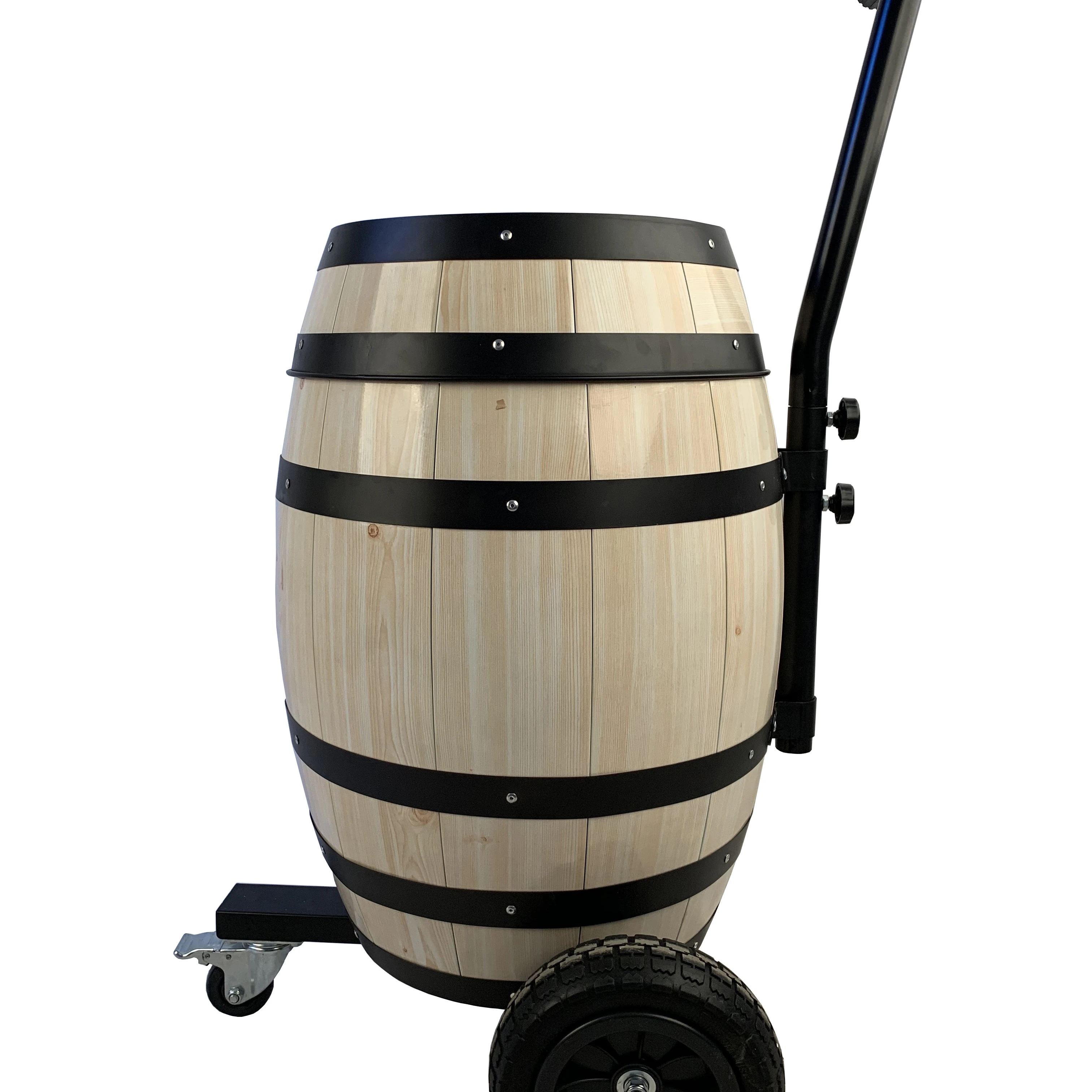 forCustomized new design handmade Ice bucket wooden Ice barrel coolers cooler box with wheels  portable cooler