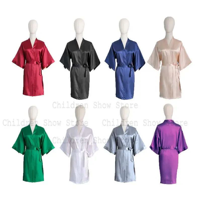 Multiple Colors Kimono Short Satin Robes for Women Night Dress Lady Wedding Dressing Gown Intimate Lingerie Vestidos De Novia