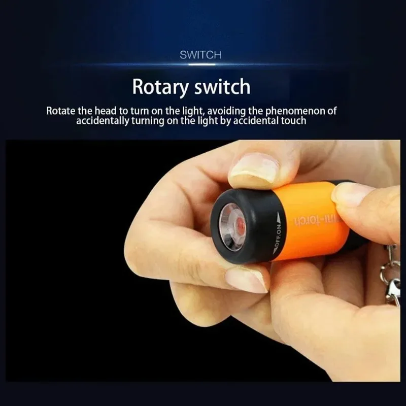 Pocket Keychain Flashlight Waterproof Outdoor Hiking Camping Mini FlashlightUSB Rechargeable LED Multifunctional Strong Light view 3