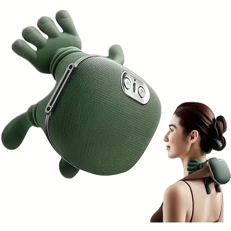 Rechargeable Neck Shoulder Massager, 5‑Finger Simulated Hand Portable Deep Tissue Massager, Christmas Holiday Gift