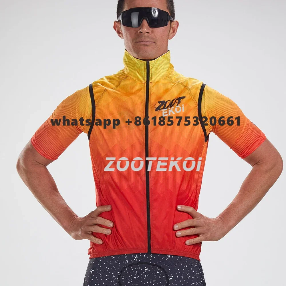 Zootekoi Waterproof Cycling Jacket Windbreaker Lightweight Sleeveless Vest Ultralight Running Riding Windproof Jacket Raincoat