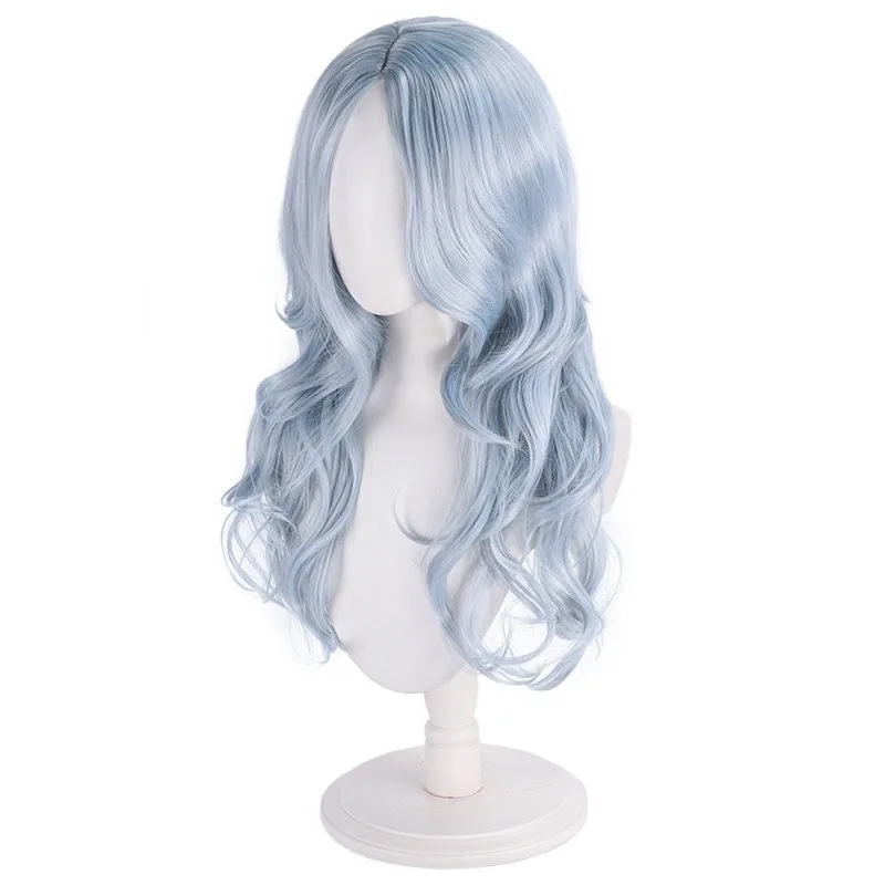 Eri Cos Pruik Anime Mijn Hero Academia Rolmodellering Leisteenblauw Lang haar Halloween Rollenspel Hoofddeksels Lang krullend haar Hoofddeksels