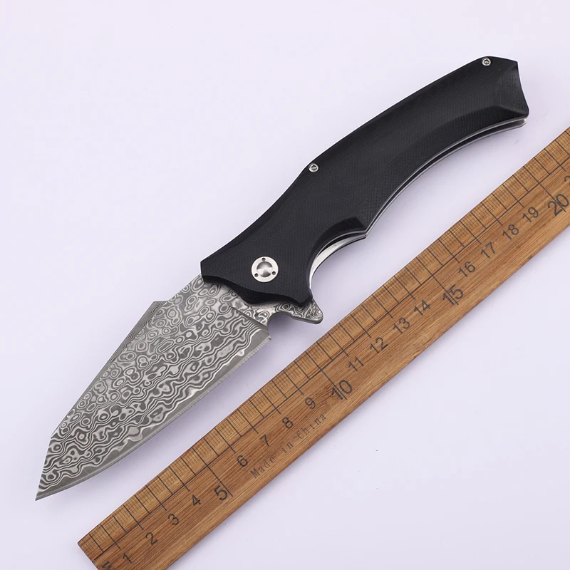 

VG 10 Damascus Steel G10 Handle Folding Fishing Pocket Survival High Hardness Outdoor Camping Tool Knife