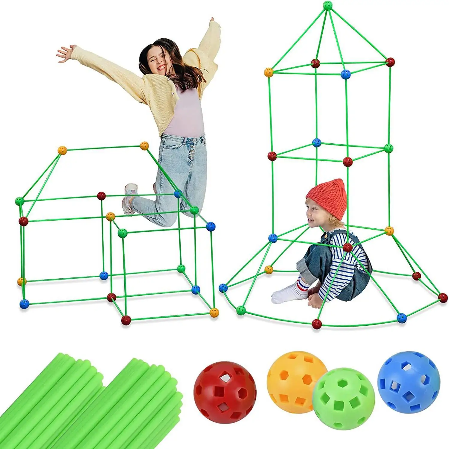 Kinder Bau Spielzeug Outdoor Spielzeug Fort Bau Kits Bau kreative Burgen Tunnel Spiel Zelt Spielzeug für Mädchen Jungen