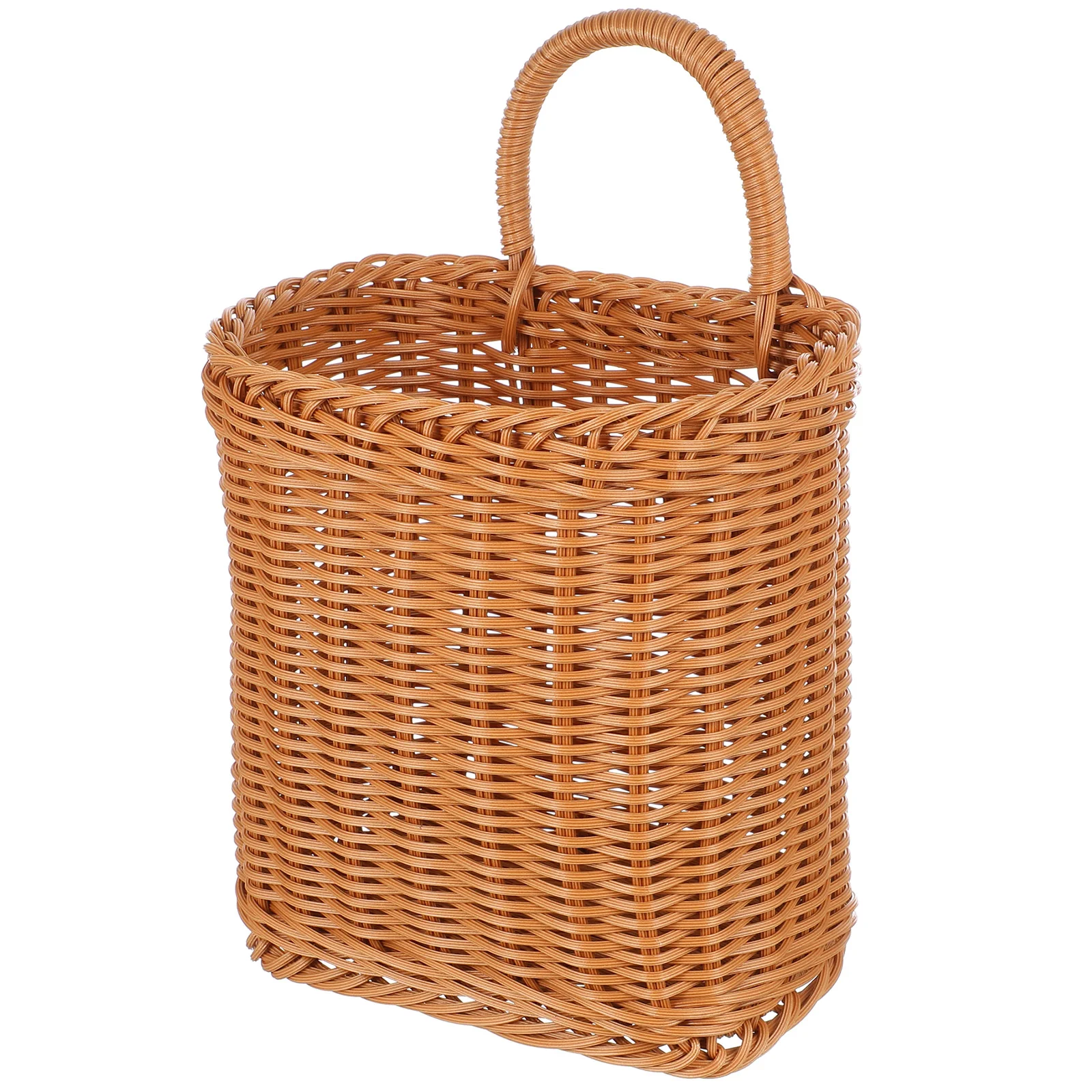 

Hanging Storage Basket Silverware Kitchenware Indonesia Rattan Woven Bucket Brown