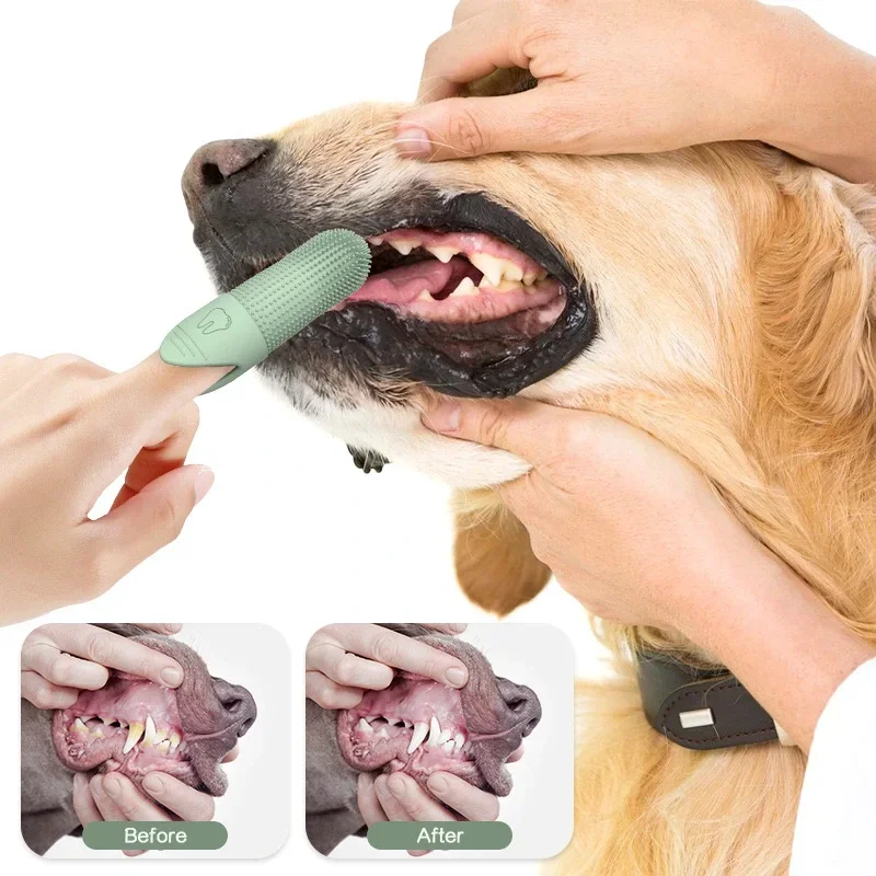 

Dog Toothbrush, 360° Cleaning Finger Toothbrush for Dogs, Food Grade Silicone Dog Finger Toothbrush for Dogs & Cats Dental Care