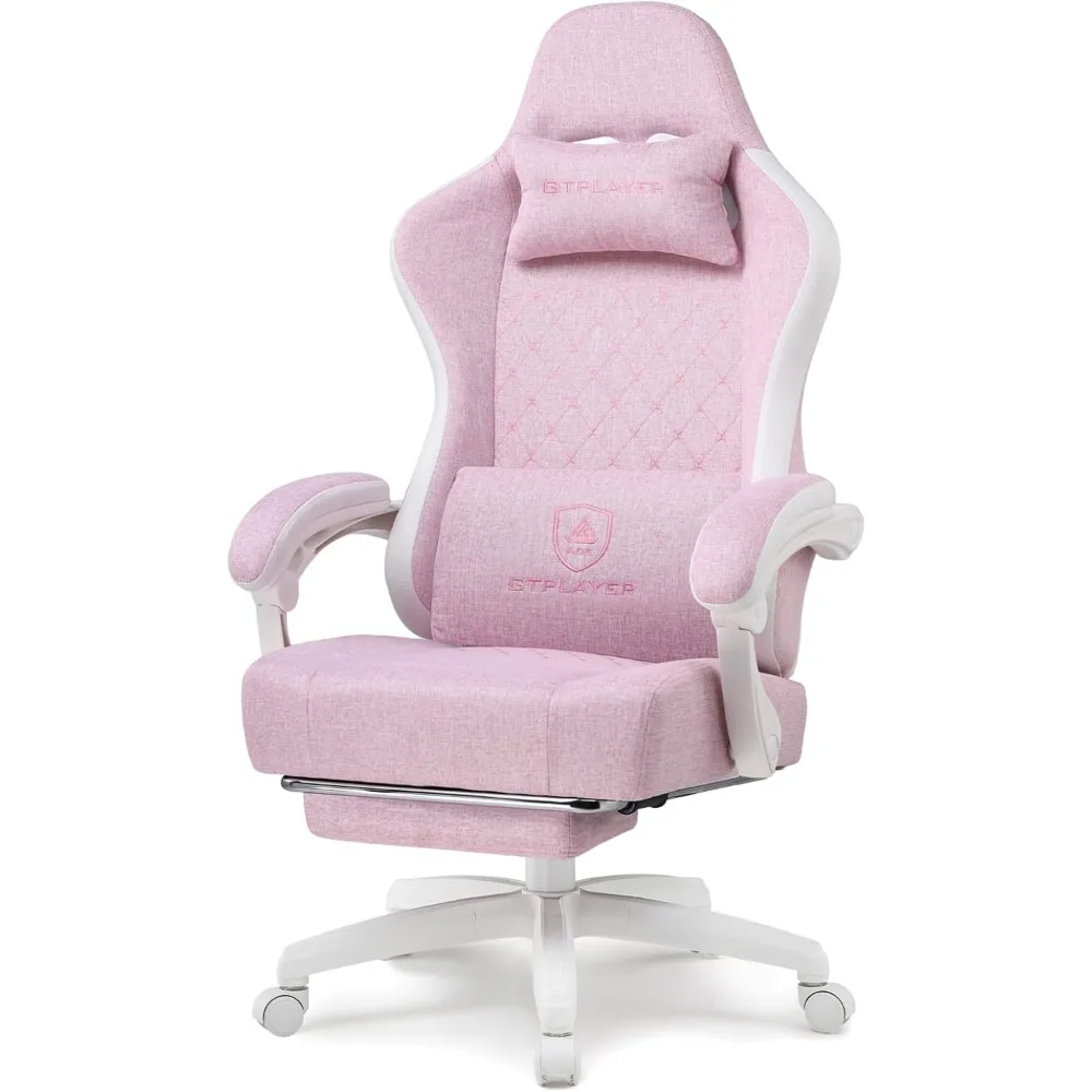

Gaming Chair, Computer Office Chair with Pocket Spring Cushion, Linkage Armrests and Footrest,High Back Ergonomic Computer Chair