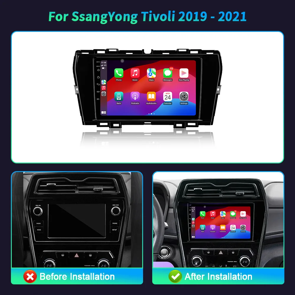 For SsangYong Tivoli 2019-2021 Car Radio Multimedia Video 4G GPS Android 14 Navigation Wireless CarPlay Autoradio Touch Screen