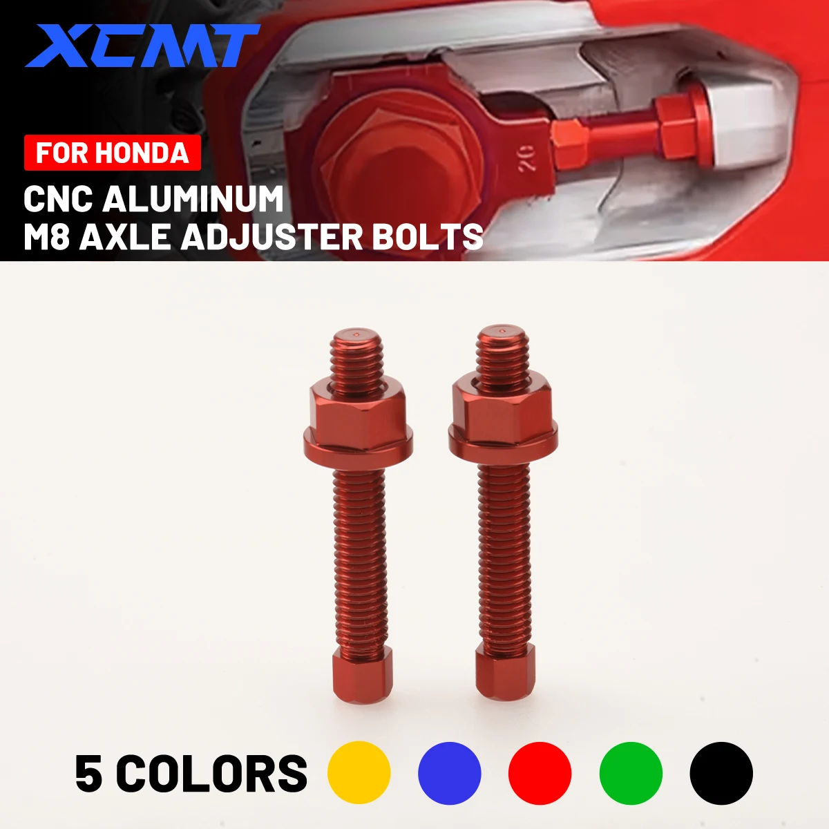 

FOR HONDA Rear Axle Chain Adjuster Bolt M8 - Motorcycle Chain Tensioner Block for CRF 150R 250L 250M 250R 250X 450X 450L 450R XR