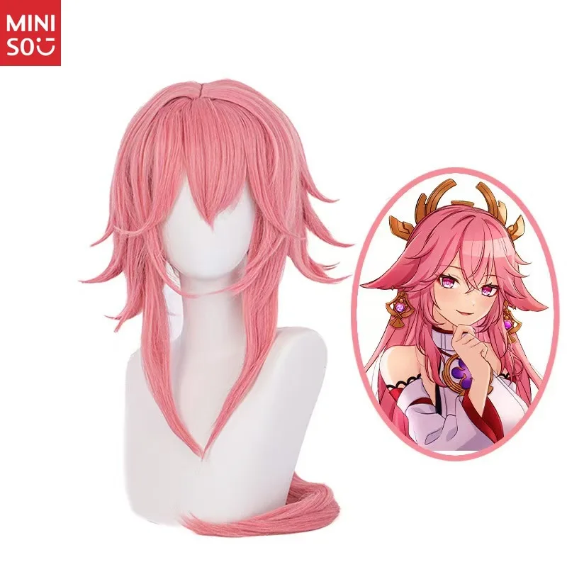 

Anime, Yae Kamiko Yuashin Cos Wig Inamita Castle Long Braids Pink Long Curly Hair, Anti-warping Hair Cover on Both Sides