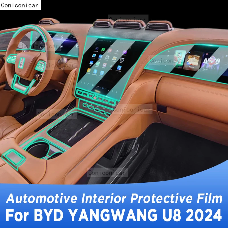 

For BYD YANGWANG U8 2024 Gearbox Panel Navigation Automotive Interior Protective Film Anti-Scratch Sticker Accessories