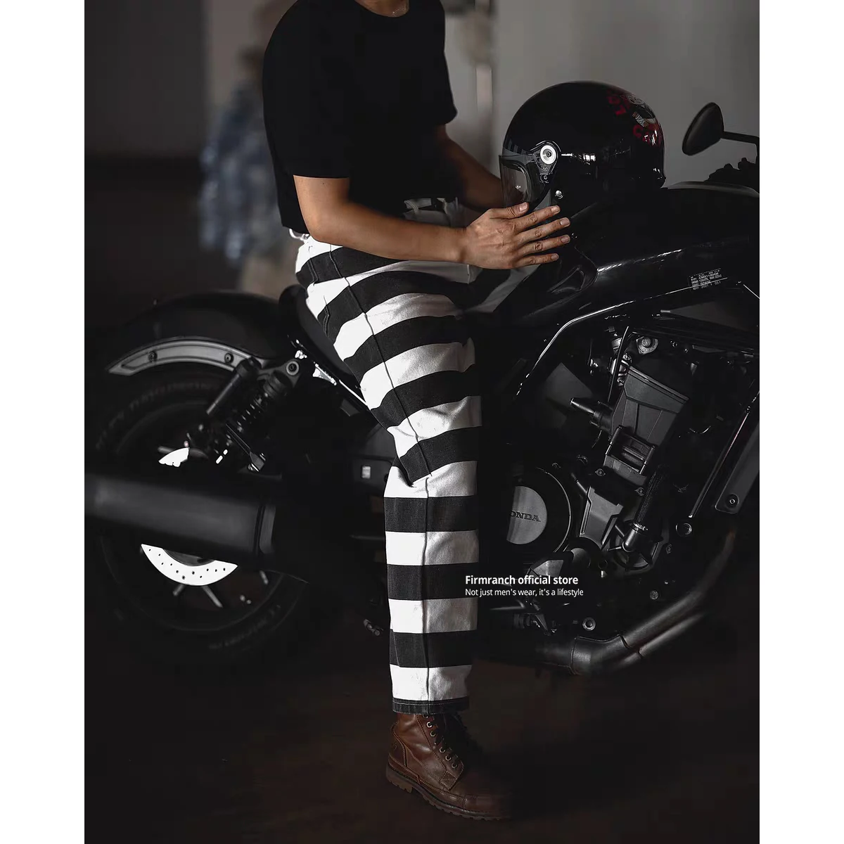 Firmranch American Retro 16oz Heavyweight Striped Work Pants Canvas Rock And Roll Motorcycle Trousers Vintage Amekaji Wear