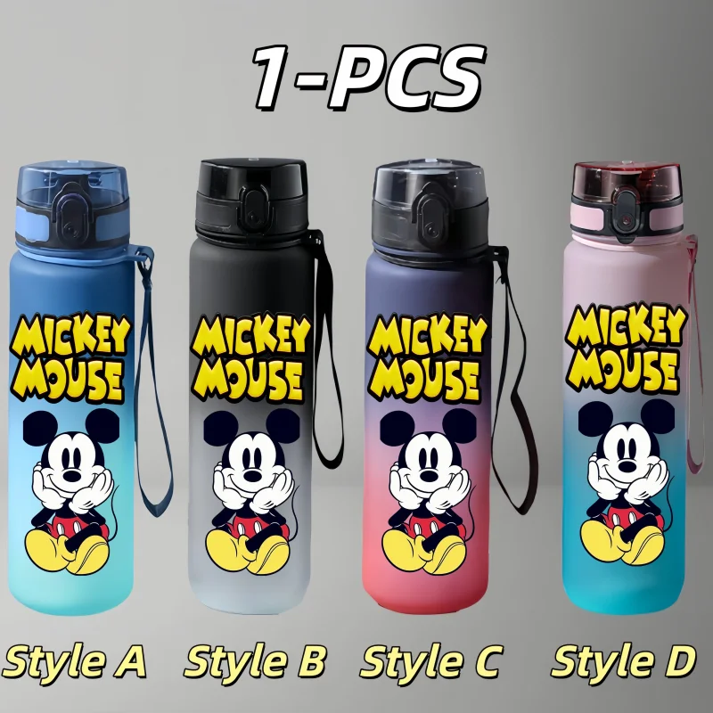 Mickey Mouse Character Water Cup Large-capacity Outdoor Drinking Bottle Leak-proof Drinking Kettle with Rope view 3