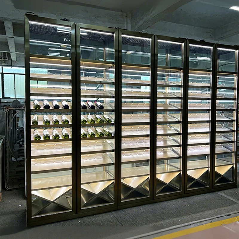 Customize.Luxury Modern Living Room Hotel bar Glass Wine Racks Storage Cabinet Wine Display Rack Cellar Cabinets Home