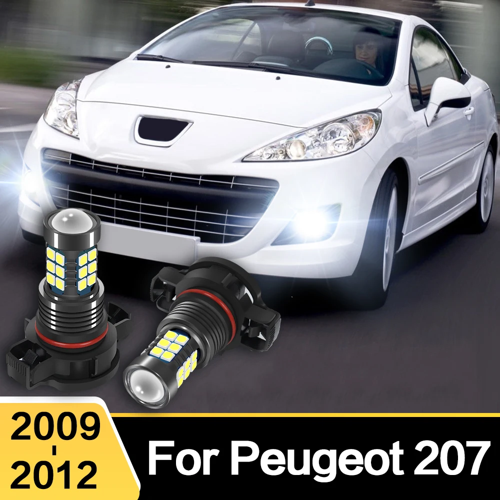 2PCS 2504 PSX24W 12276 Car Front LED Fog Light Blubs Accessories For Peugeot 207 2009 - 2012 2010 2011