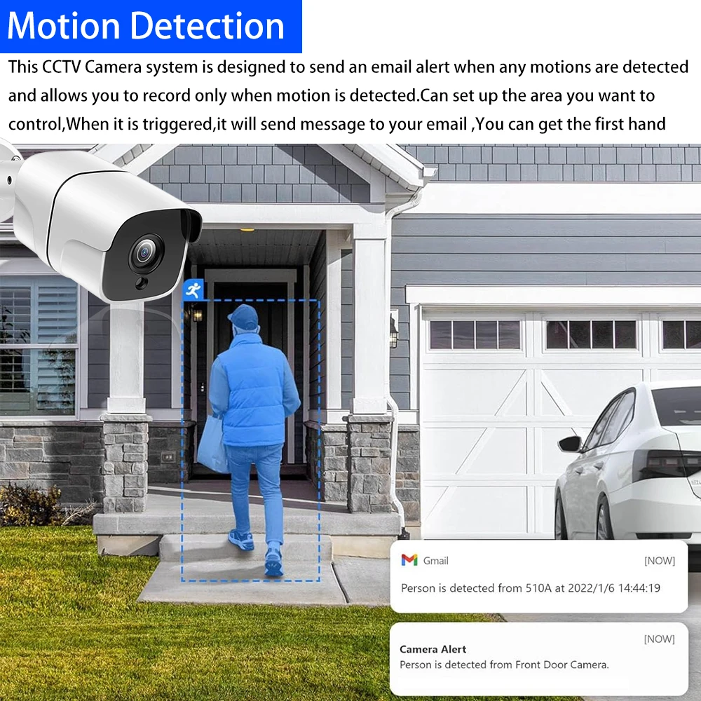 NINIVISION 4K 8MP 5MP Security POE IP Camera Smart AI Human Detect Night Vision Outdoor Audio Record IP Camera CCTV Surveillance