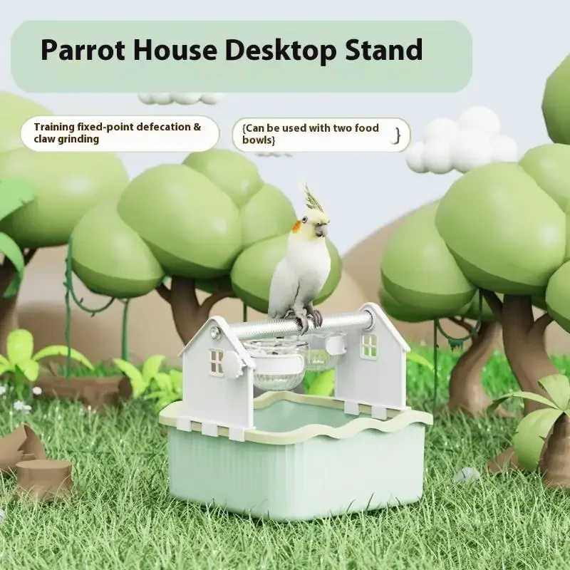 الببغاء سطح المكتب حامل Perches حامل الببغاوات أنبوب حامل رف ممارسة الملعب القابلة للإزالة الجدول حامل لوازم تدريب الطيور
