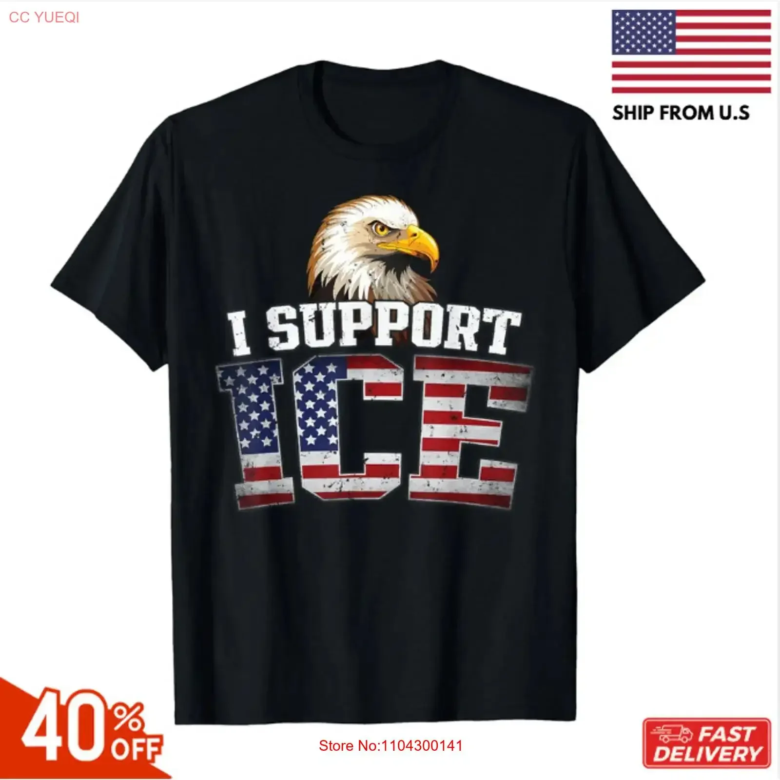 I Support ICE Stand with Border Patrol US Flag Patriotic T Shirt reprint hot vintage Washed Casual Slightly Soft