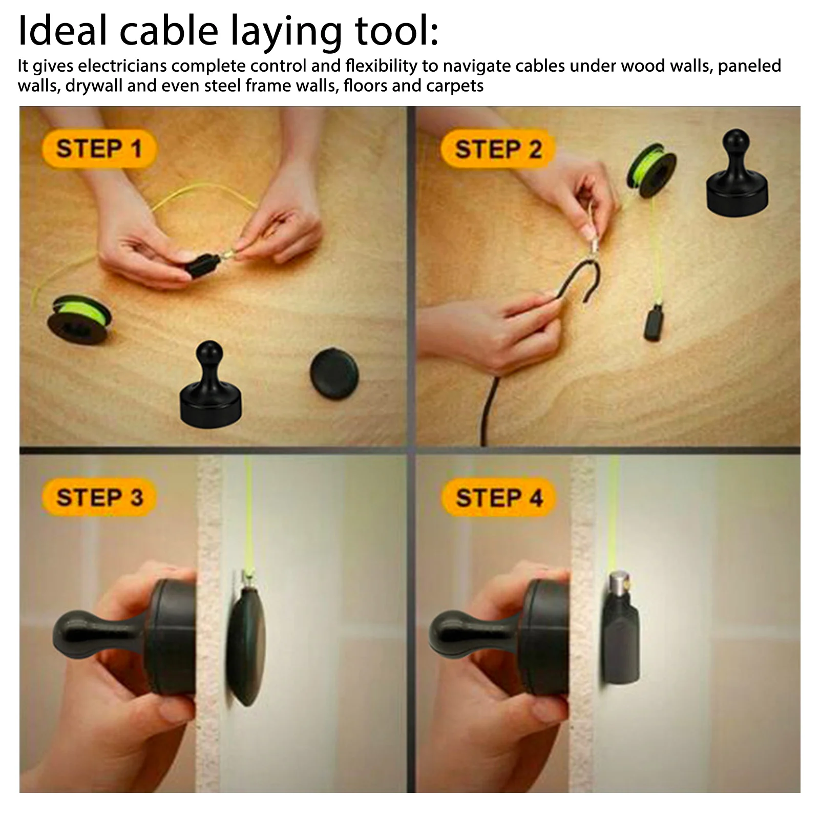 磁気ワイヤー牽引システム ナイロンワイヤールーティングマグネットツールキット 実用的な壁電気ケーブルナビゲーションシステム Wiremag プラー