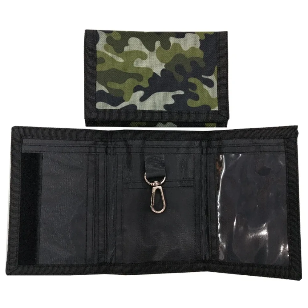 1pc Tarnung Brieftaschen schlanke Brieftasche dreifach gefaltete Sport Brieftasche Outdoor Leinwand Brieftaschen mit Reiß verschluss Reise münze Geldbörse Karten halter Geschenke